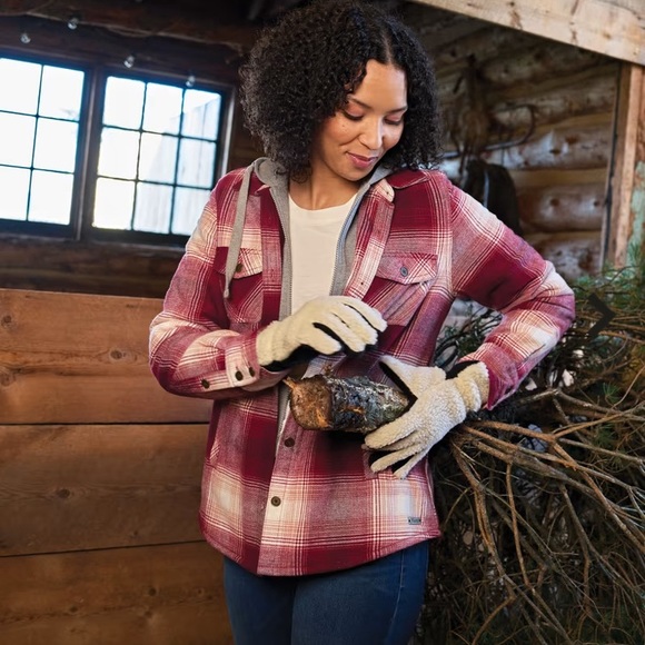 Natural Reflections Jackets & Blazers - flannel sherpa jacket